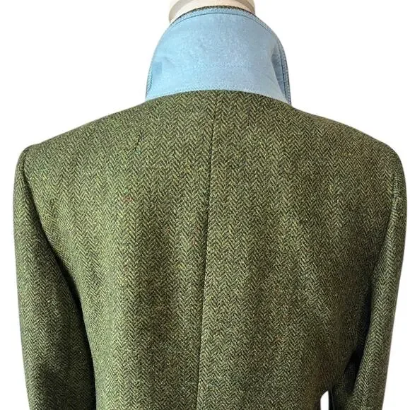 NEW J.Crew Bristol Blazer Jacket Double Breasted Herringbone Wool Green Size 10 - Picture 8 of 9
